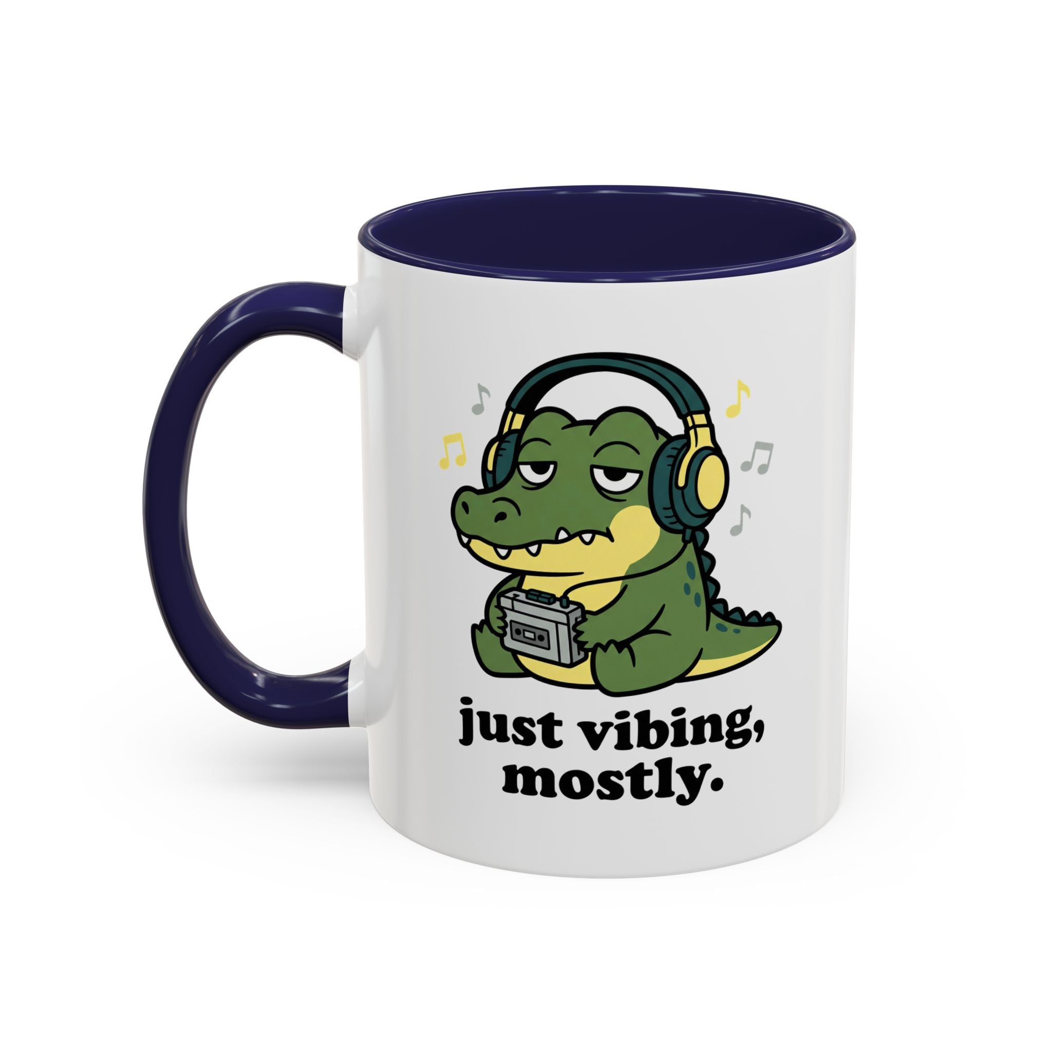 Just Vibing Mostly Mug - Cute Alligator Coffee Cup (11/15oz)