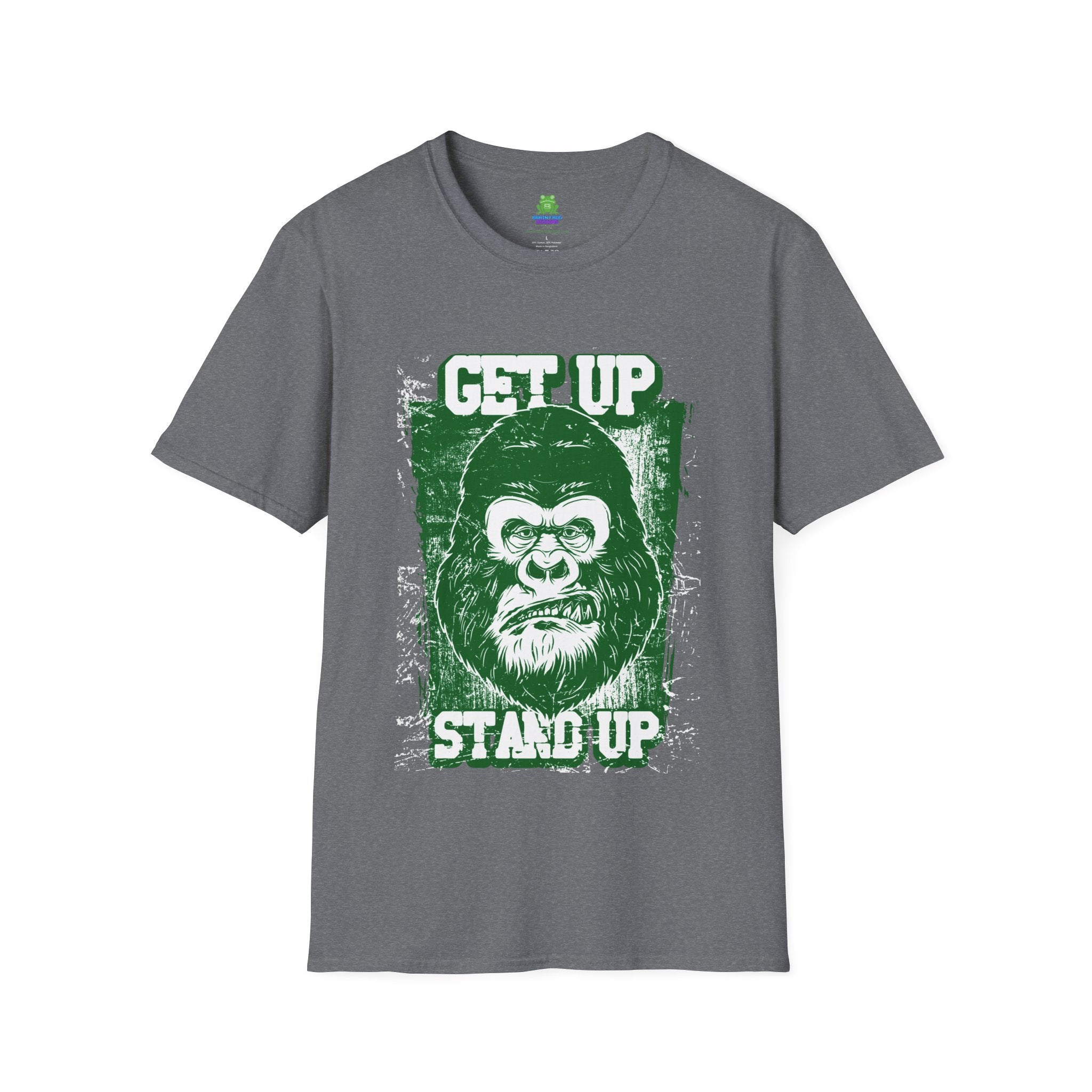 Get Up Stand Up Gorilla T-Shirt - Vintage Reggae-Inspired Graphic Tee - 100% Cotton