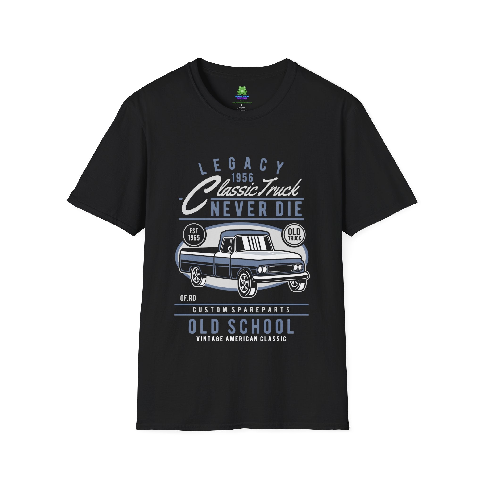 Old School Car T-Shirt - "Legacy Never Die" Vintage Auto Tee - 100% Cotton