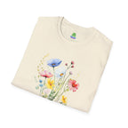 Floral Wildflower Bouquet T-Shirt - Pastel Garden Graphic Tee - 100% Cotton
