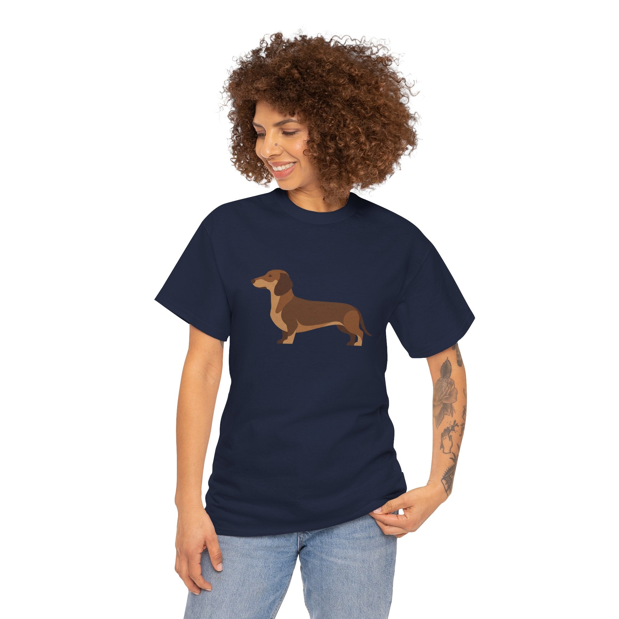 Dachshund Dog T‑Shirt — Cute Brown Sausage Dog Graphic Tee - 100% Cotton