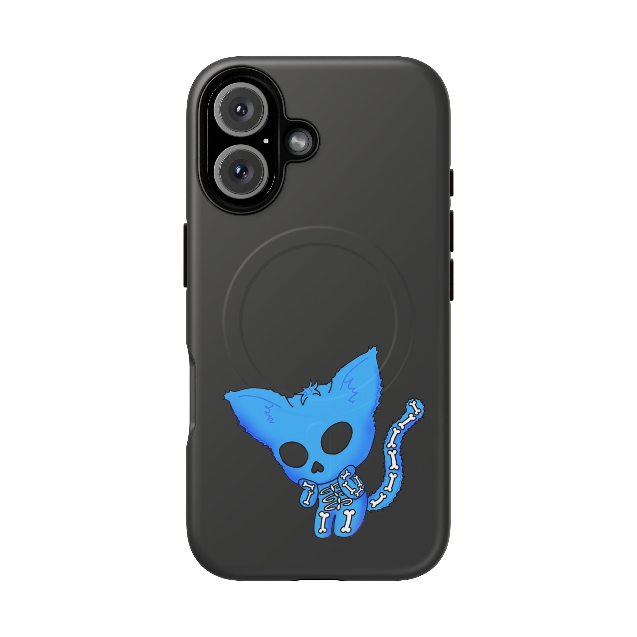 Blue Skeleton Cat Tough Magnetic Phone Case | Unique Design to Brain Frog
