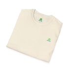 Brain Frog Design Signature T-Shirt - Small Green Brain Frog Logo Tee (Front Chest & Sleeve) - 100% Cotton
