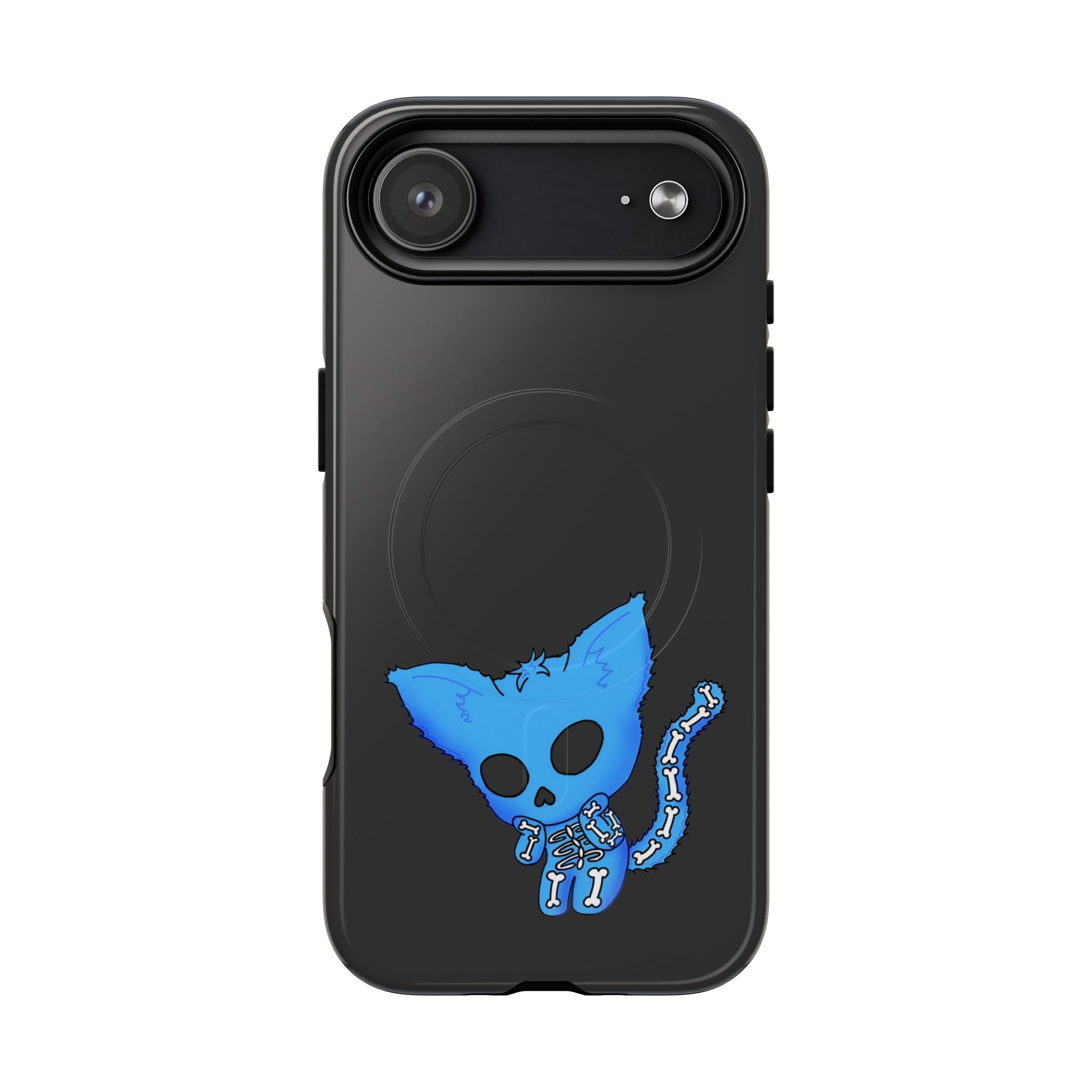 Blue Skeleton Cat Tough Magnetic Phone Case | Unique Design to Brain Frog