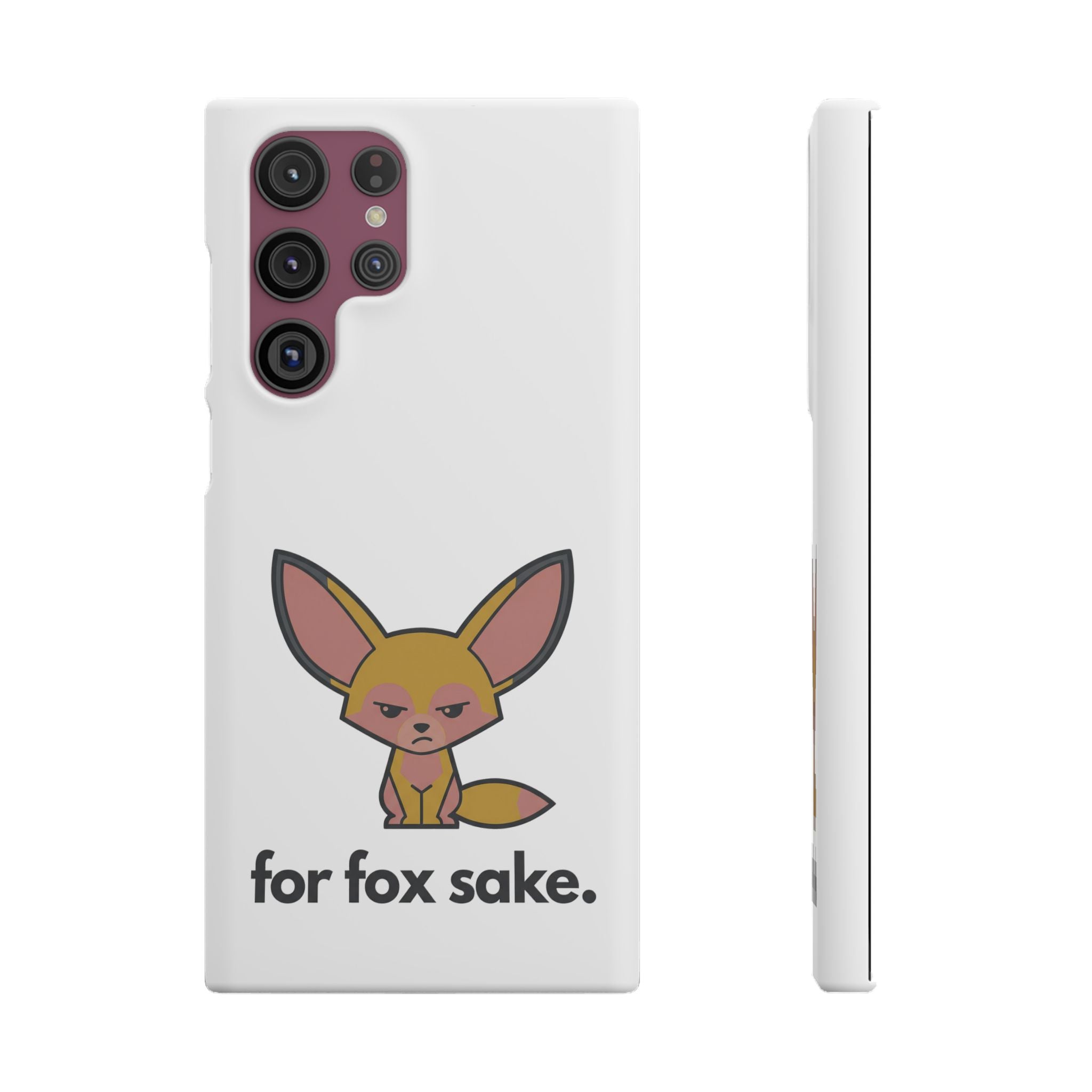 Phone Case — Cute 'for fox sake.' Cartoon Fox Protective Snap Case