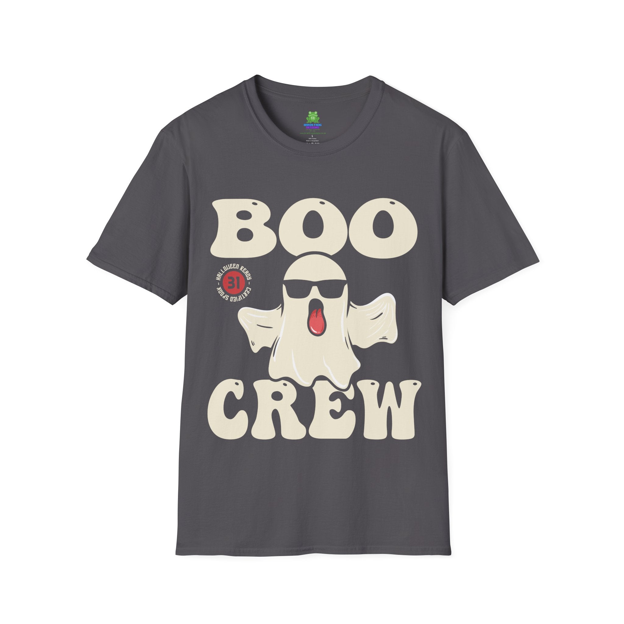 Boo Crew Halloween T-Shirt - Cool Ghost Graphic Tee - 100% Cotton / Cotton Blend