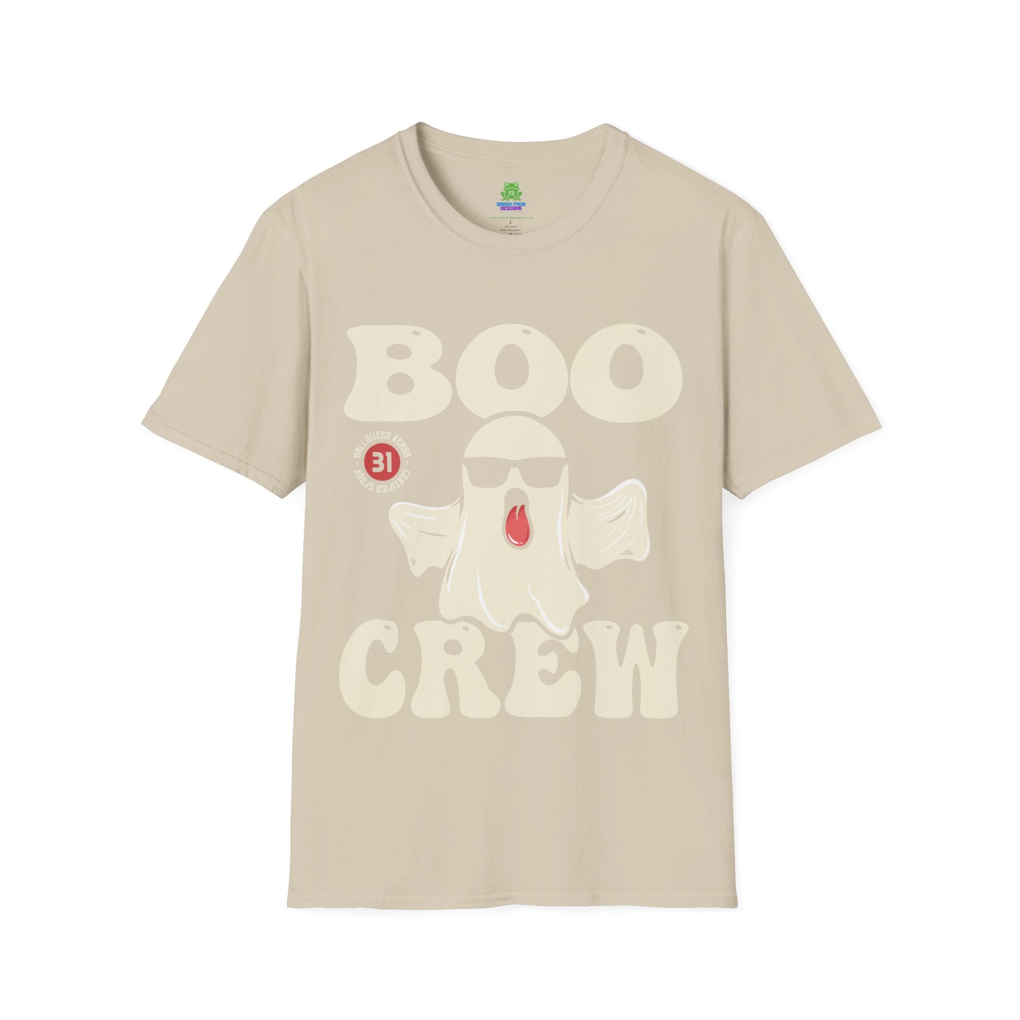Boo Crew Halloween T-Shirt - Cool Ghost Graphic Tee - 100% Cotton / Cotton Blend