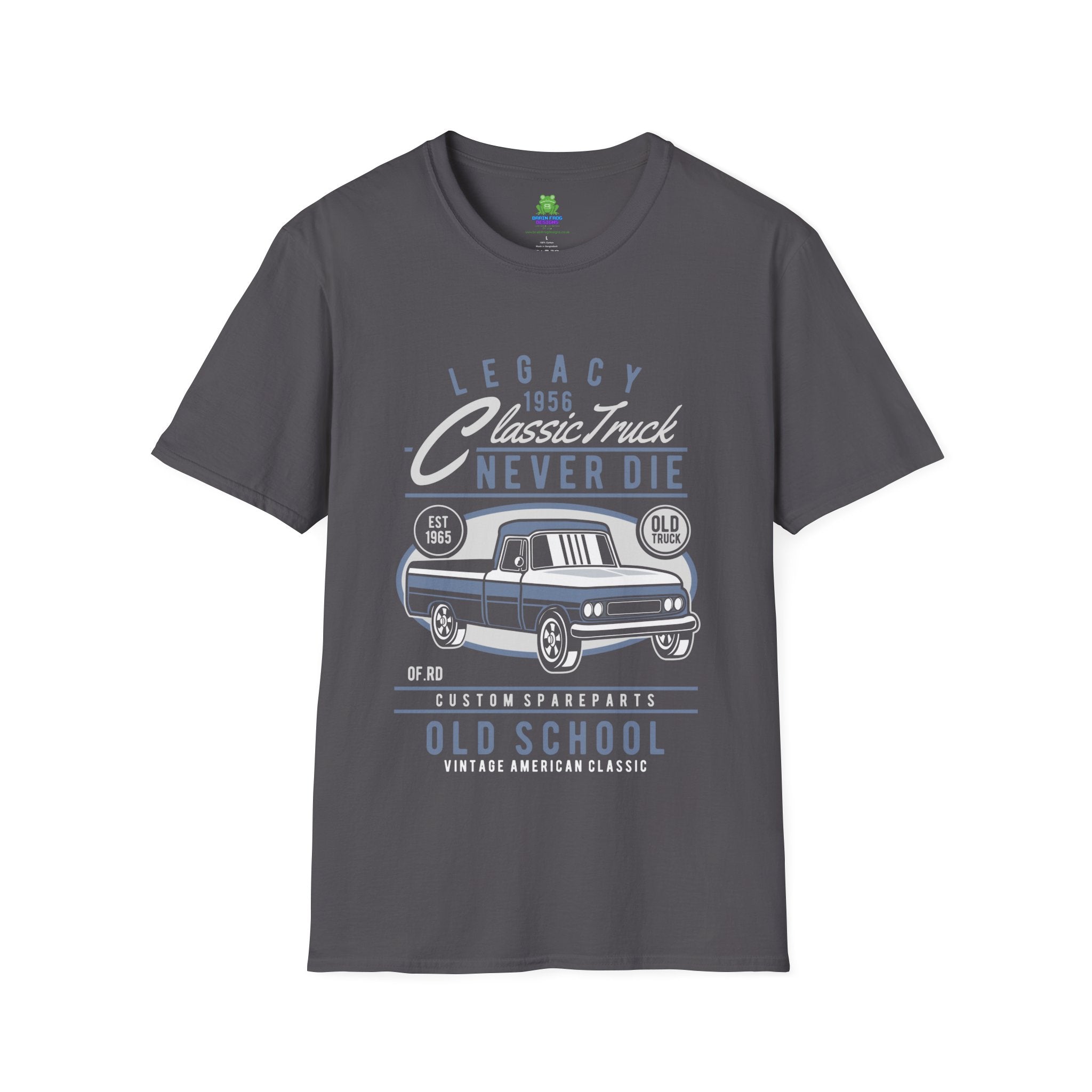 Old School Car T-Shirt - "Legacy Never Die" Vintage Auto Tee - 100% Cotton