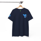 Blue Skeleton Cat Graphic Tee - Cute Creepy Kitty Shirt - 100% Cotton