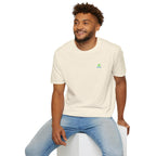 Brain Frog Design Signature T-Shirt - Small Green Brain Frog Logo Tee (Front Chest & Sleeve) - 100% Cotton / Cotton Blend