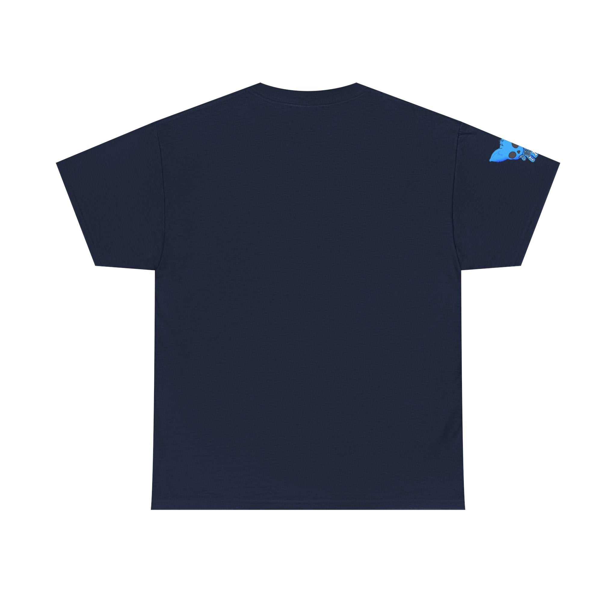 Blue Skeleton Cat Graphic Tee - Cute Creepy Kitty Shirt - 100% Cotton