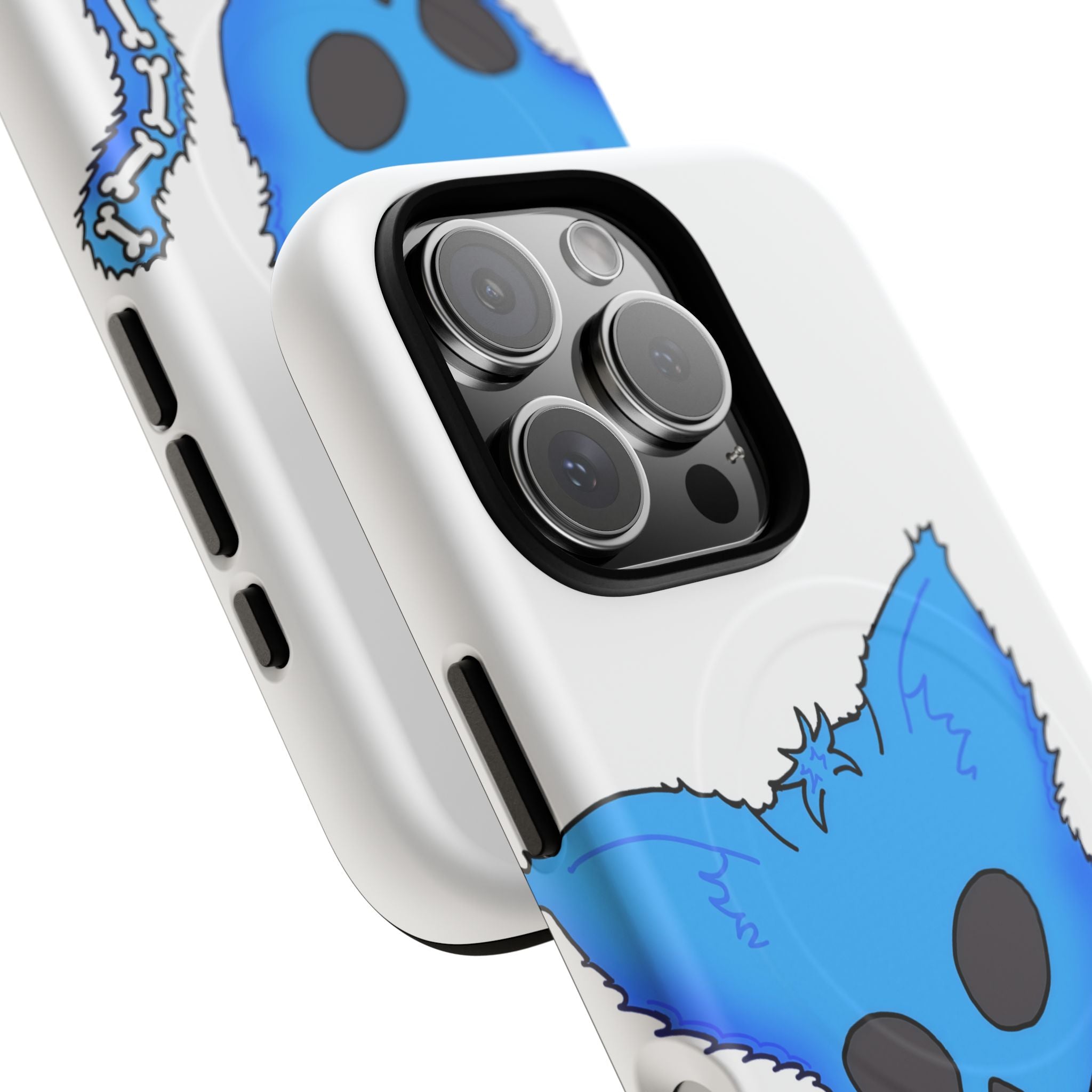 Blue Skeleton Cat Tough Magnetic Phone Case | Design by Jessica B