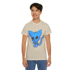 Blue Skeleton Cat Graphic Tee - Cute Creepy Kitty Shirt - 100% Cotton