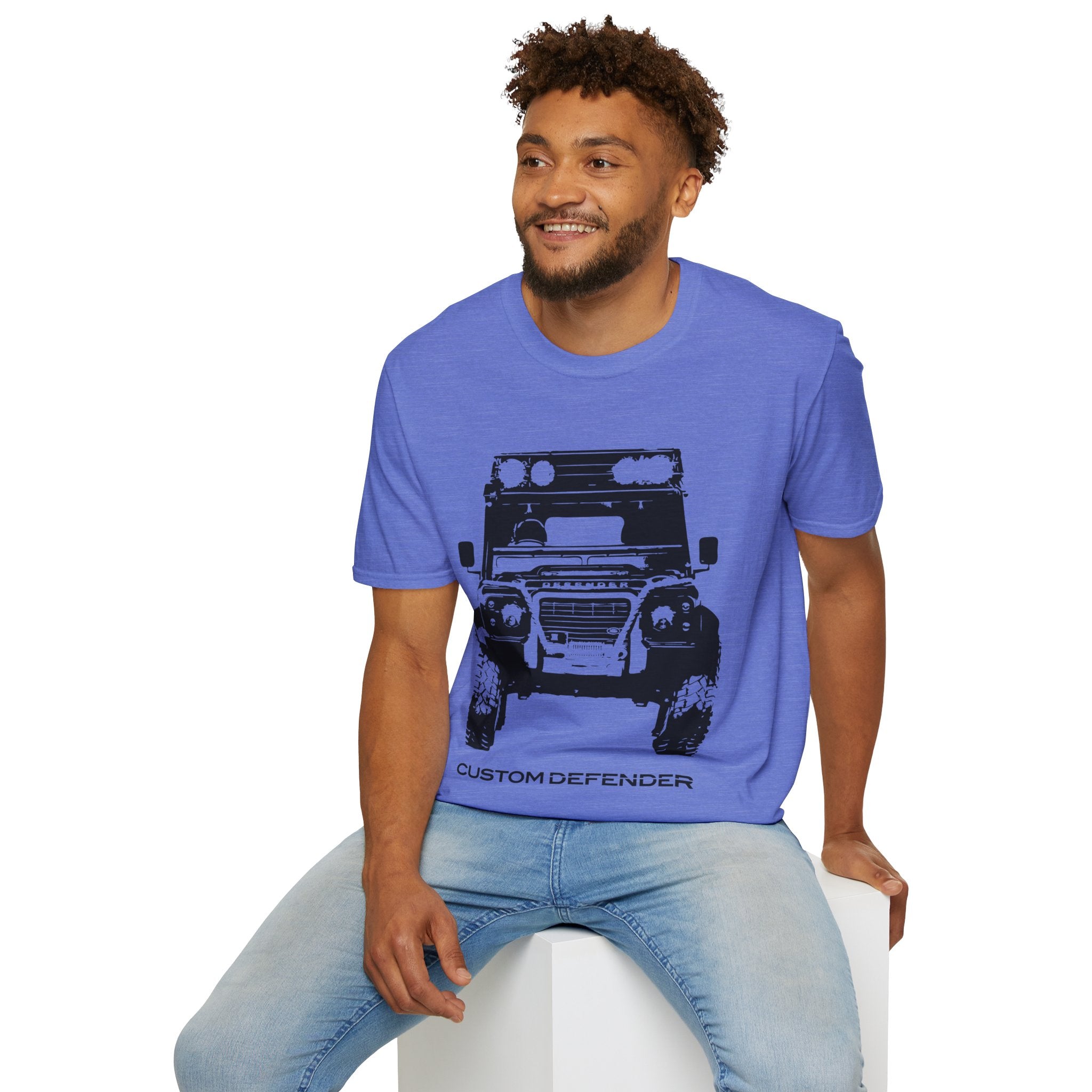 Defender Off-Road Shirt - "Custom Defender" Graphic 4x4 Adventure Tee - 100% Cotton / Cotton Blend
