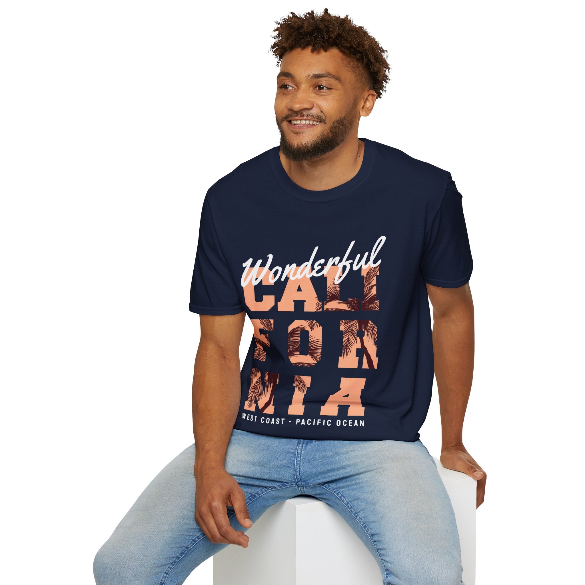 California Palm Photo Tee - Vintage Sunset Graphic T-Shirt - 100% Cotton