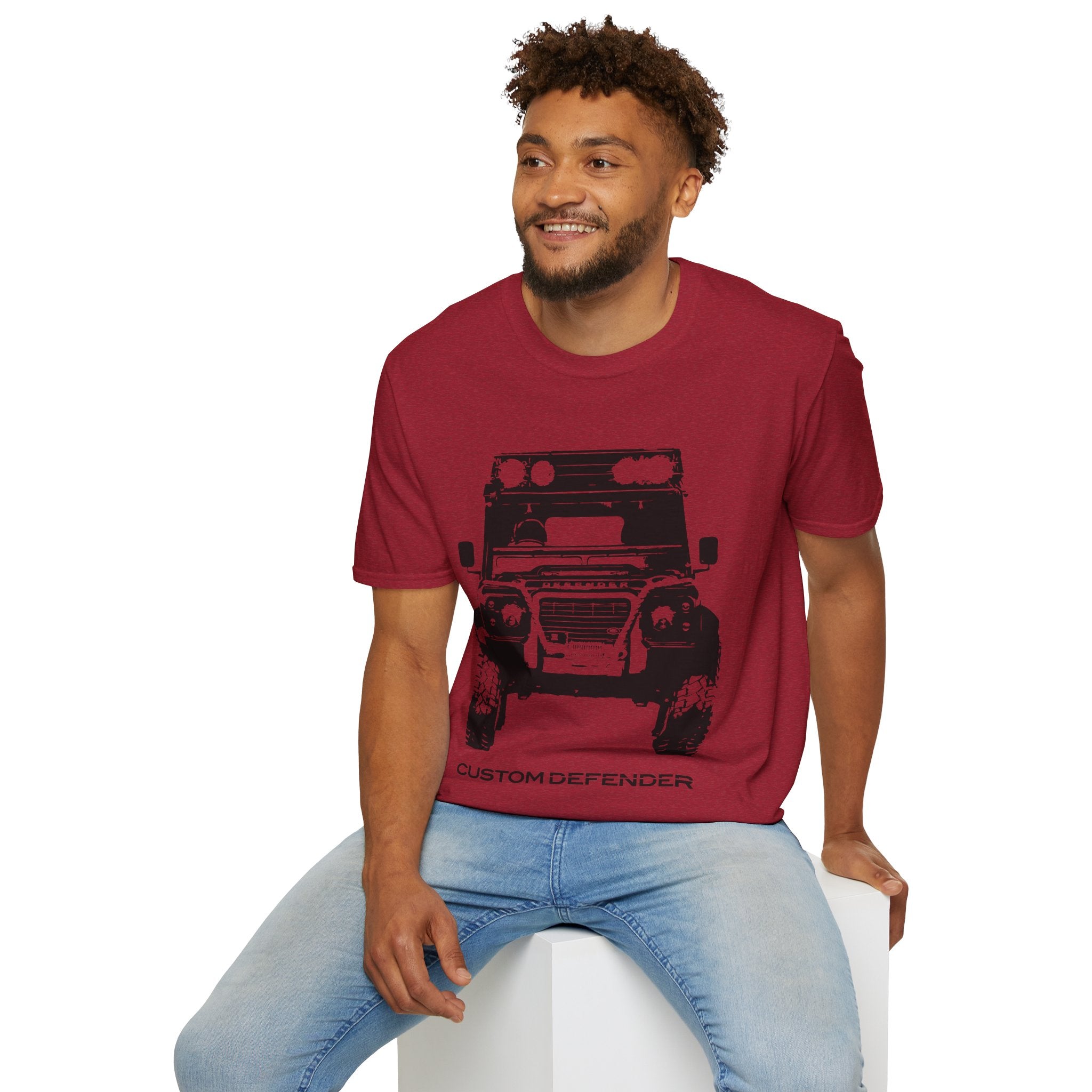 Defender Off-Road Shirt - "Custom Defender" Graphic 4x4 Adventure Tee - 100% Cotton / Cotton Blend