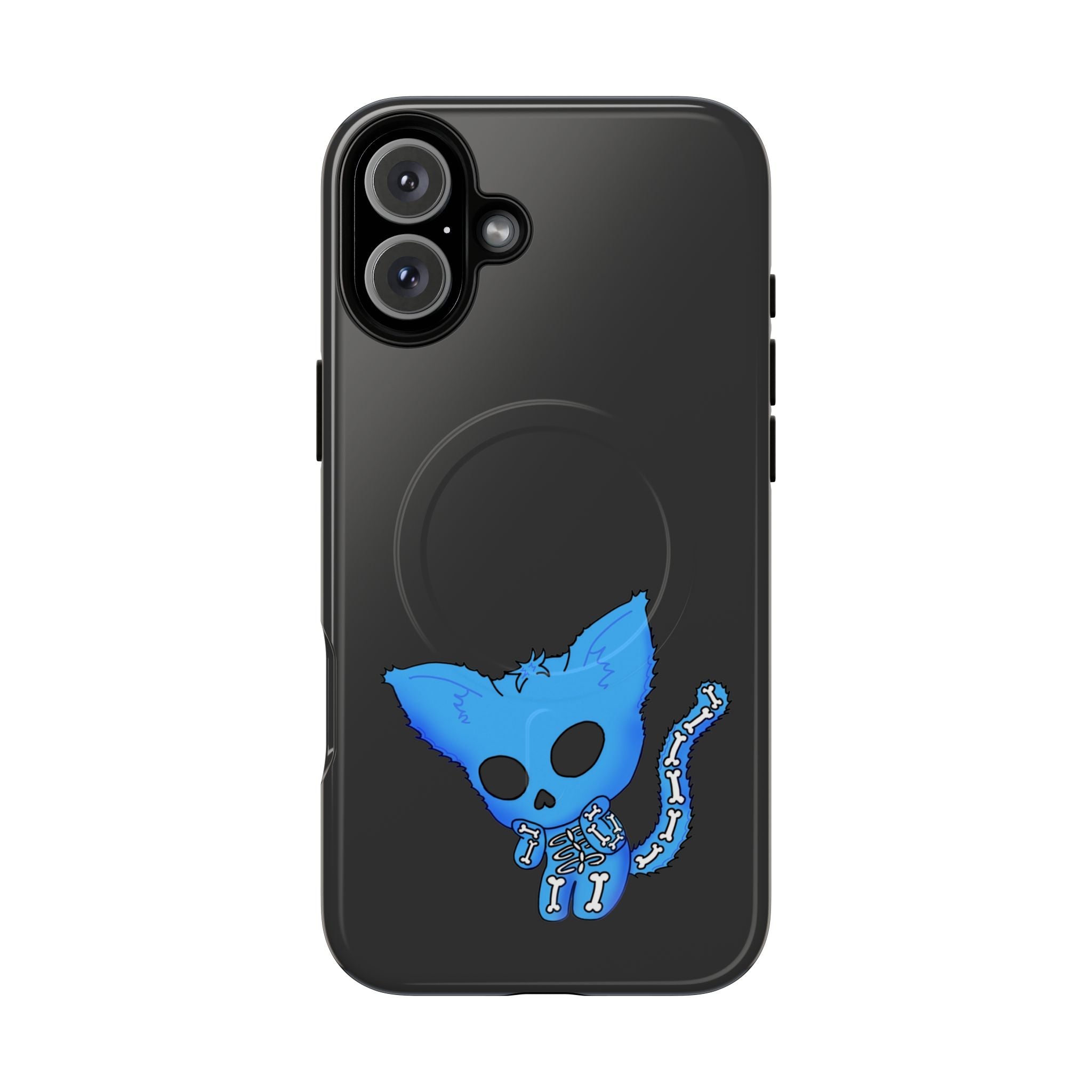 Blue Skeleton Cat Tough Magnetic Phone Case | Unique Design to Brain Frog