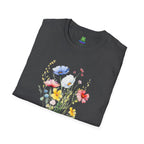 Floral Wildflower Bouquet T-Shirt - Pastel Garden Graphic Tee - 100% Cotton