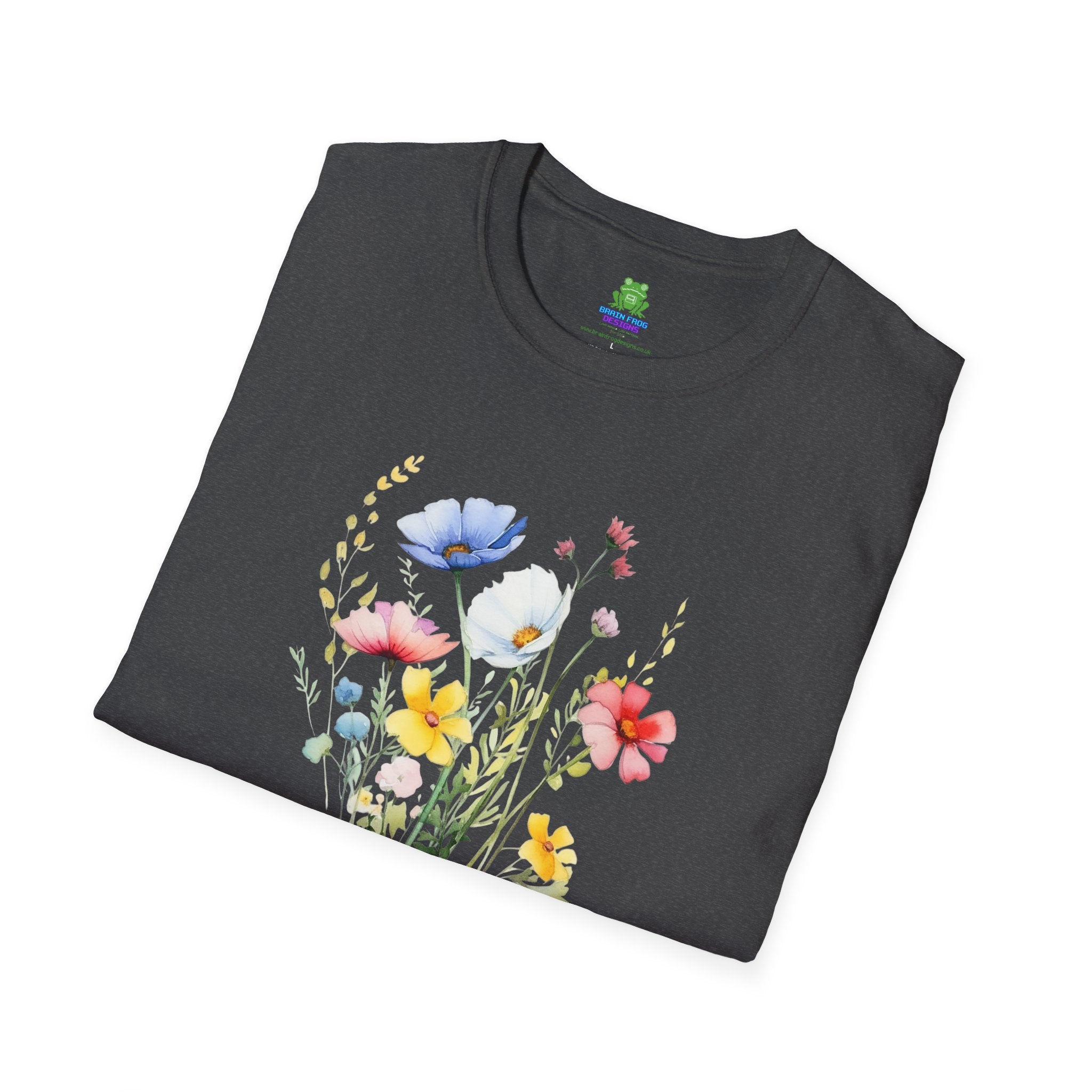 Floral Wildflower Bouquet T-Shirt - Pastel Garden Graphic Tee - 100% Cotton