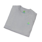 Brain Frog Design Signature T-Shirt - Small Green Brain Frog Logo Tee (Front Chest & Sleeve) - 100% Cotton / Cotton Blend