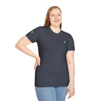Brain Frog Design Signature T-Shirt - Small Green Brain Frog Logo Tee (Front Chest & Sleeve) - 100% Cotton / Cotton Blend