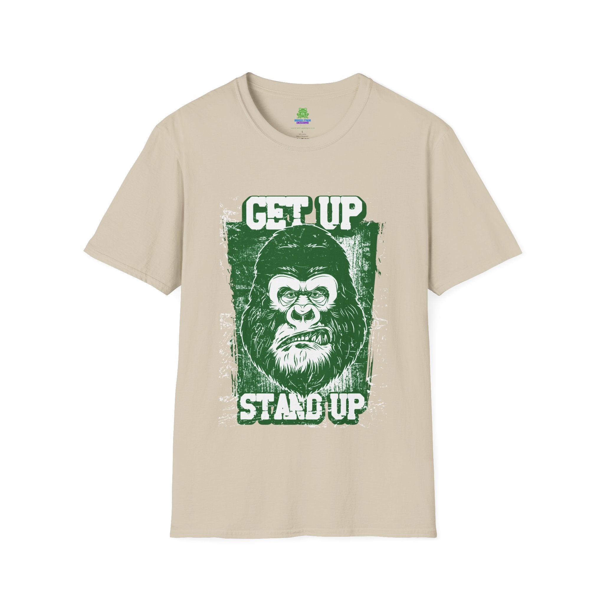 Get Up Stand Up Gorilla T-Shirt - Vintage Reggae-Inspired Graphic Tee - 100% Cotton