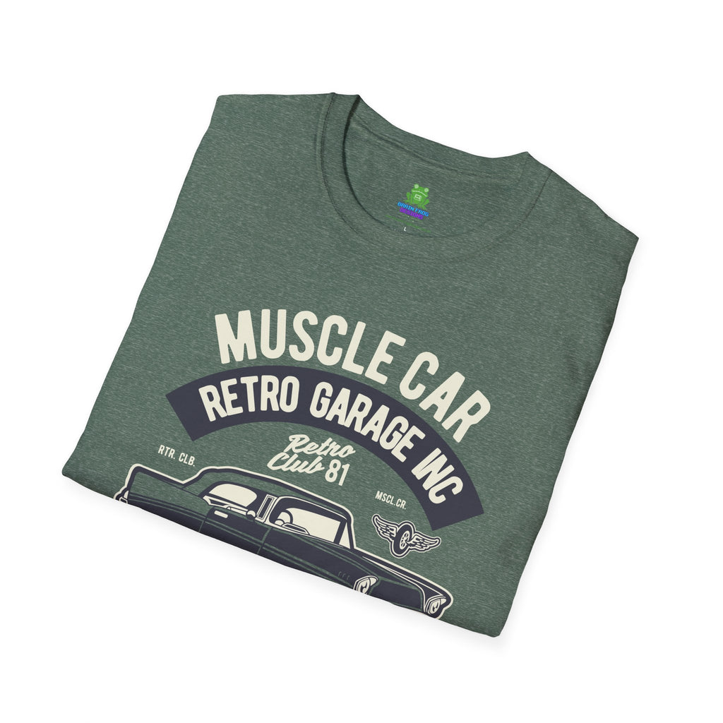Retro Garage Muscle Car T-Shirt - Classic Speedway Vintage Auto Tee -100% Cotton