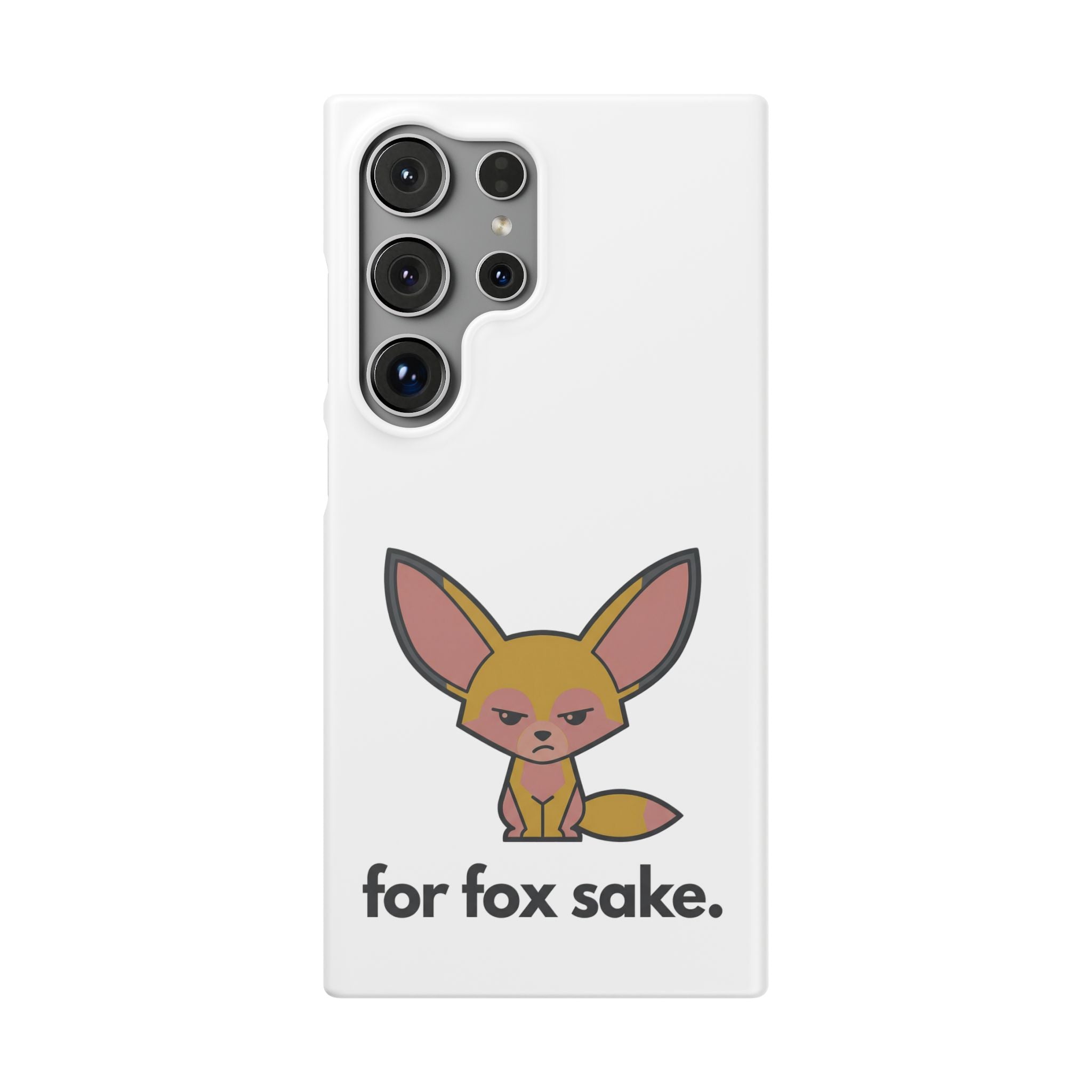 Phone Case — Cute 'for fox sake.' Cartoon Fox Protective Snap Case