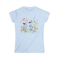 Floral Watercolor Meadow Tee - Women's Wildflower Garden Shirt - 100% Cotton