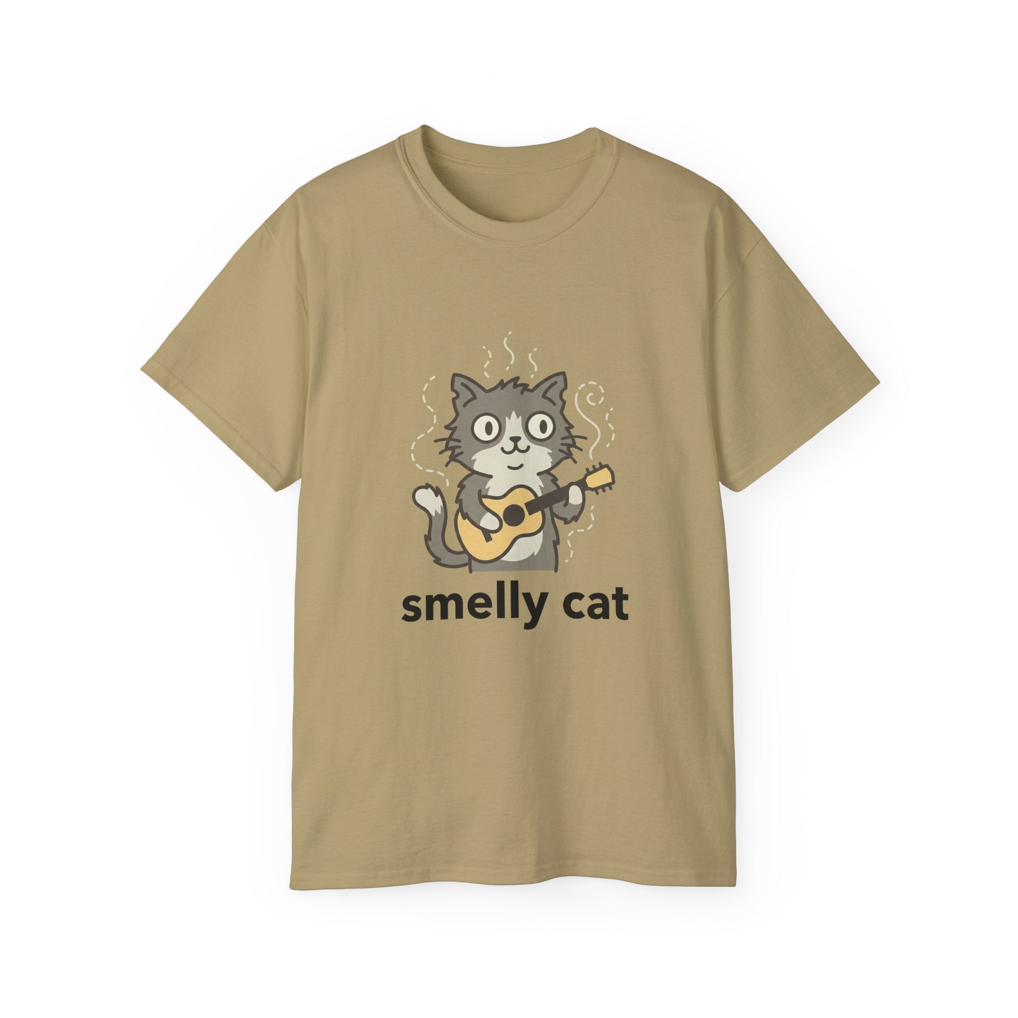 Smelly Cat Guitar Cat T-Shirt - Funny Friends Parody Tee for Fans - 100% Cotton