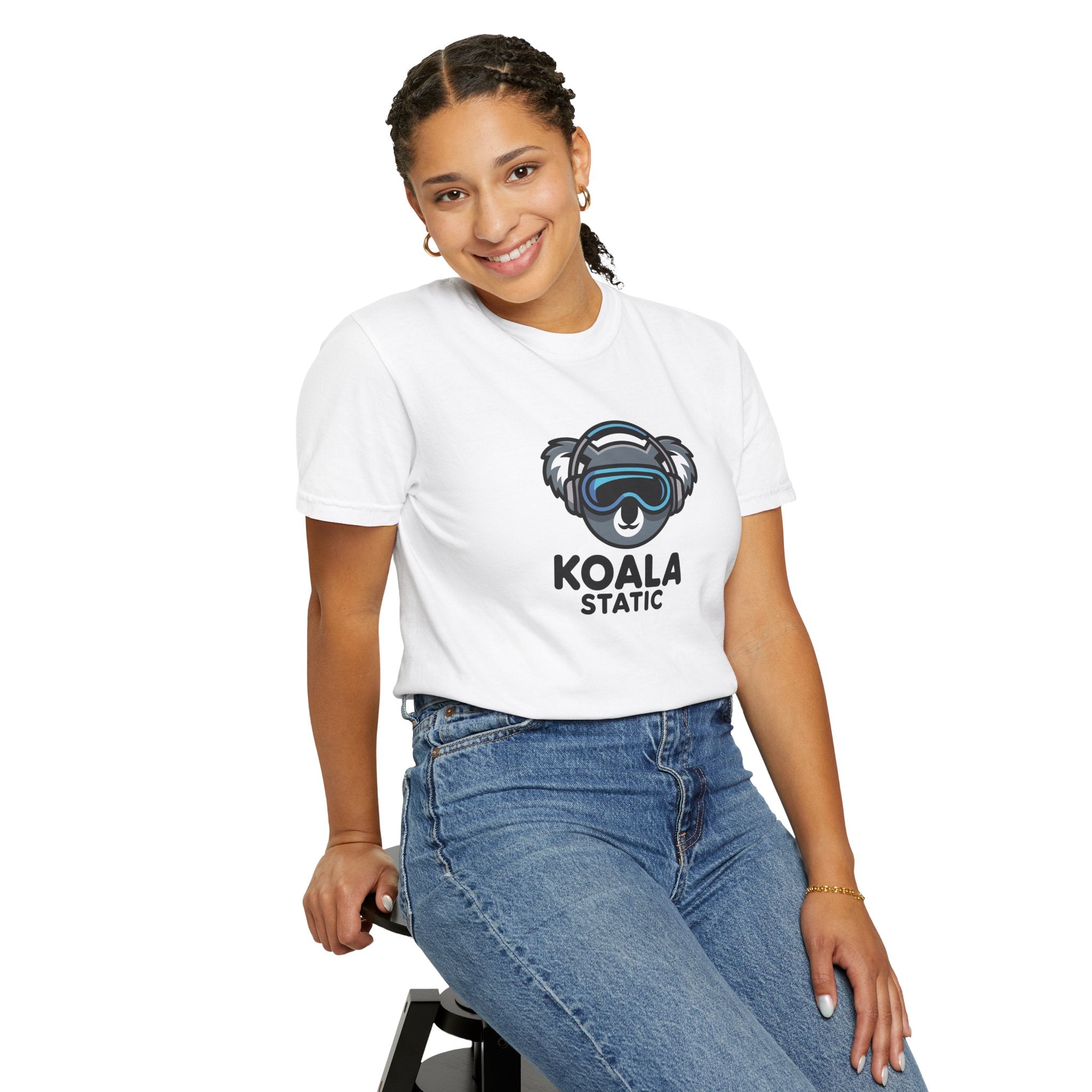 Koala Static Headphones Tee — Retro 90s Chill Graphic T-Shirt - 100% Cotton
