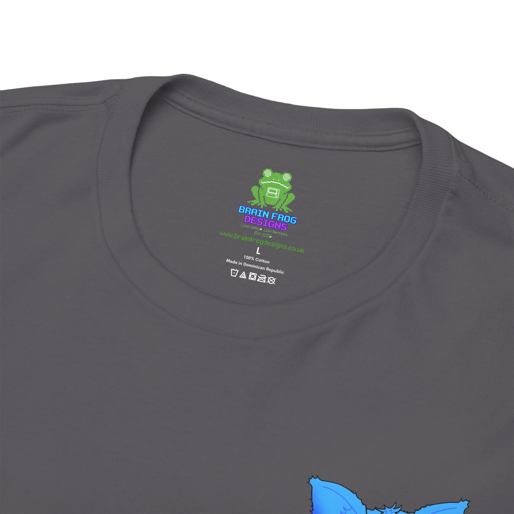 Blue Skeleton Cat Graphic Tee - Cute Creepy Kitty Shirt - 100% Cotton