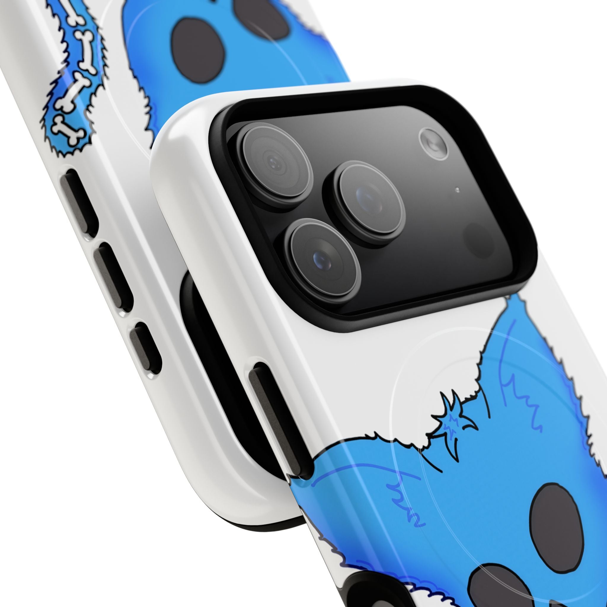 Blue Skeleton Cat Tough Magnetic Phone Case | Design by Jessica B
