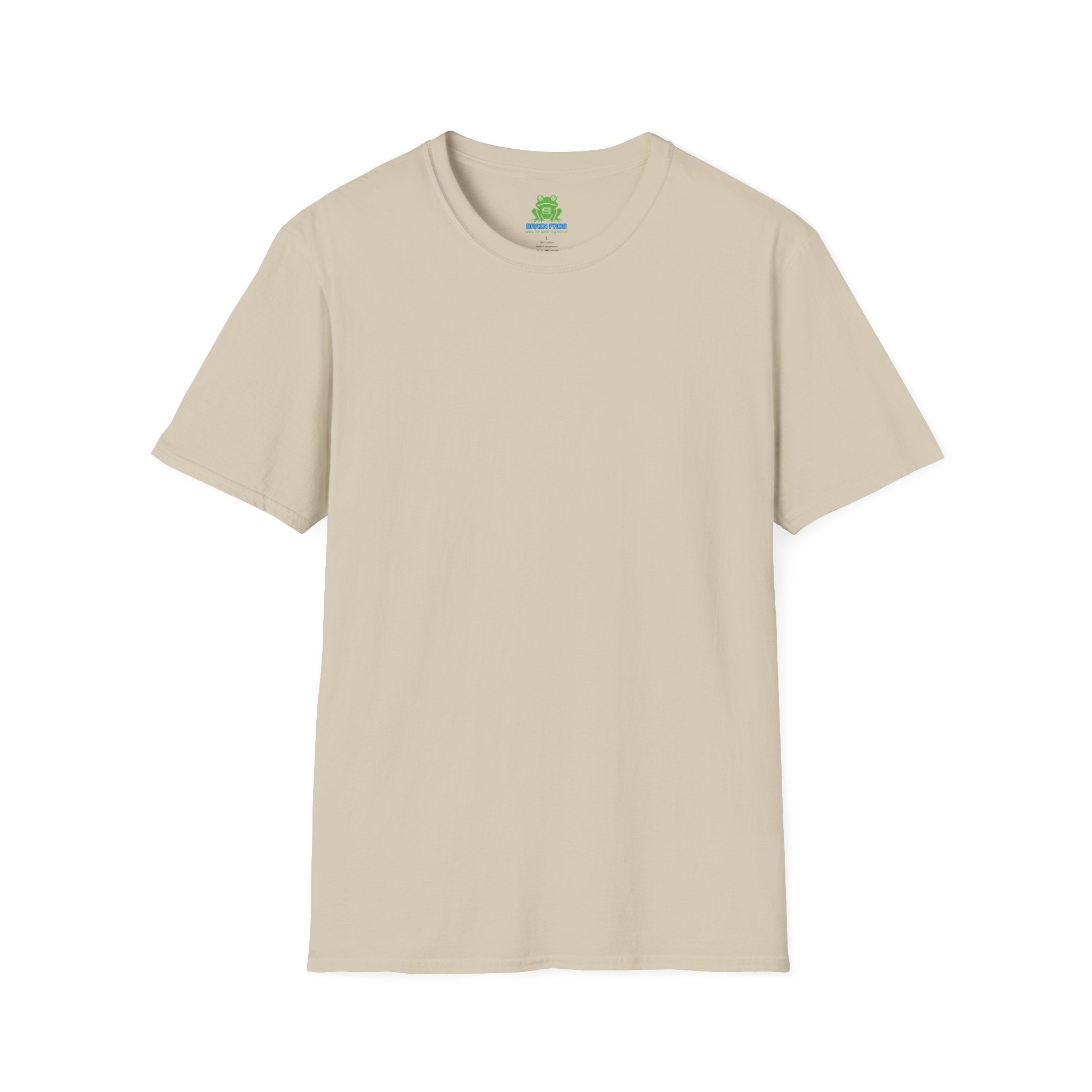 Woman's Plain Tee - Brain Frog Woman's Softstyle Plain T-Shirt - 100% Cotton / Cotton Blend - White / Black / Navy / Grey - 12 colours available