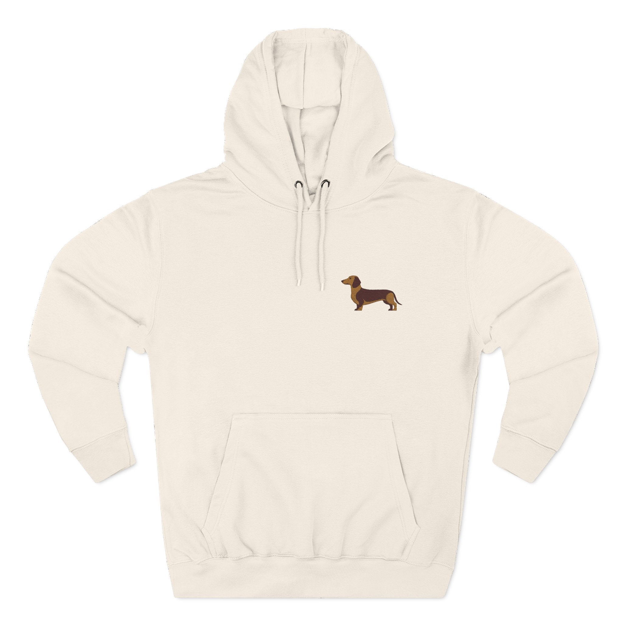 Dachshund Embroidered Hoodie — Minimal Cute Wiener Sauasage Dog Pullover