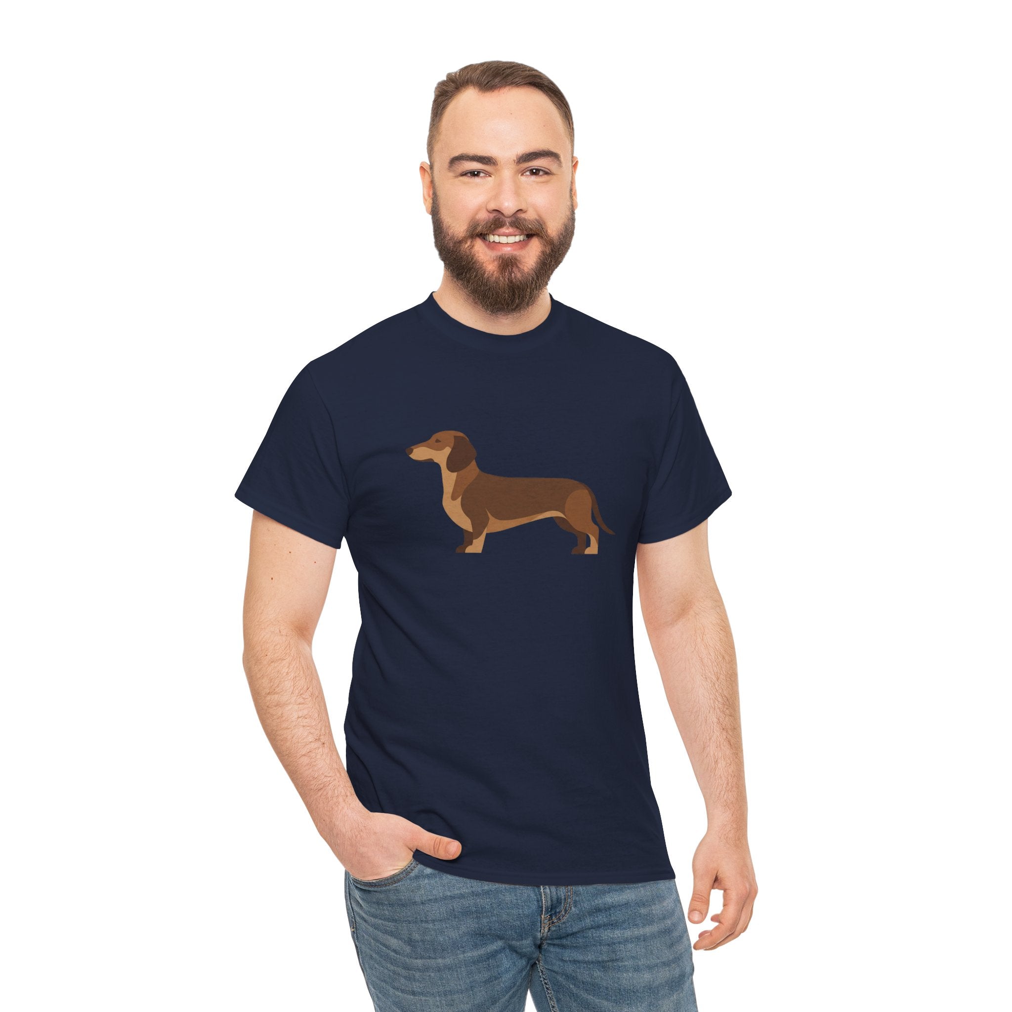 Dachshund Dog T‑Shirt — Cute Brown Sausage Dog Graphic Tee - 100% Cotton