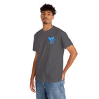 Blue Skeleton Cat Graphic Tee - Cute Creepy Kitty Shirt - 100% Cotton