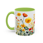 Wildflower Garden Accent Coffee Mug - Floral 11/15oz Ceramic