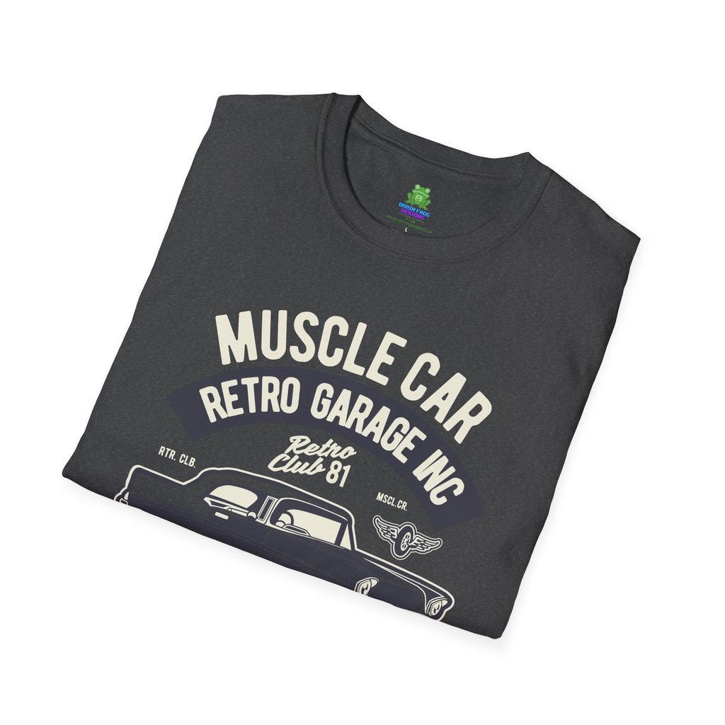 Retro Garage Muscle Car T-Shirt - Classic Speedway Vintage Auto Tee -100% Cotton