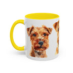 Irish Terrier Dog Portrait Accent Coffee Mug - Cute Terrier Face Ceramic Coffee Cup (11/15oz)