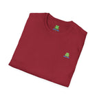 Brain Frog Design Signature T-Shirt - Small Green Brain Frog Logo Tee (Front Chest & Sleeve) - 100% Cotton / Cotton Blend