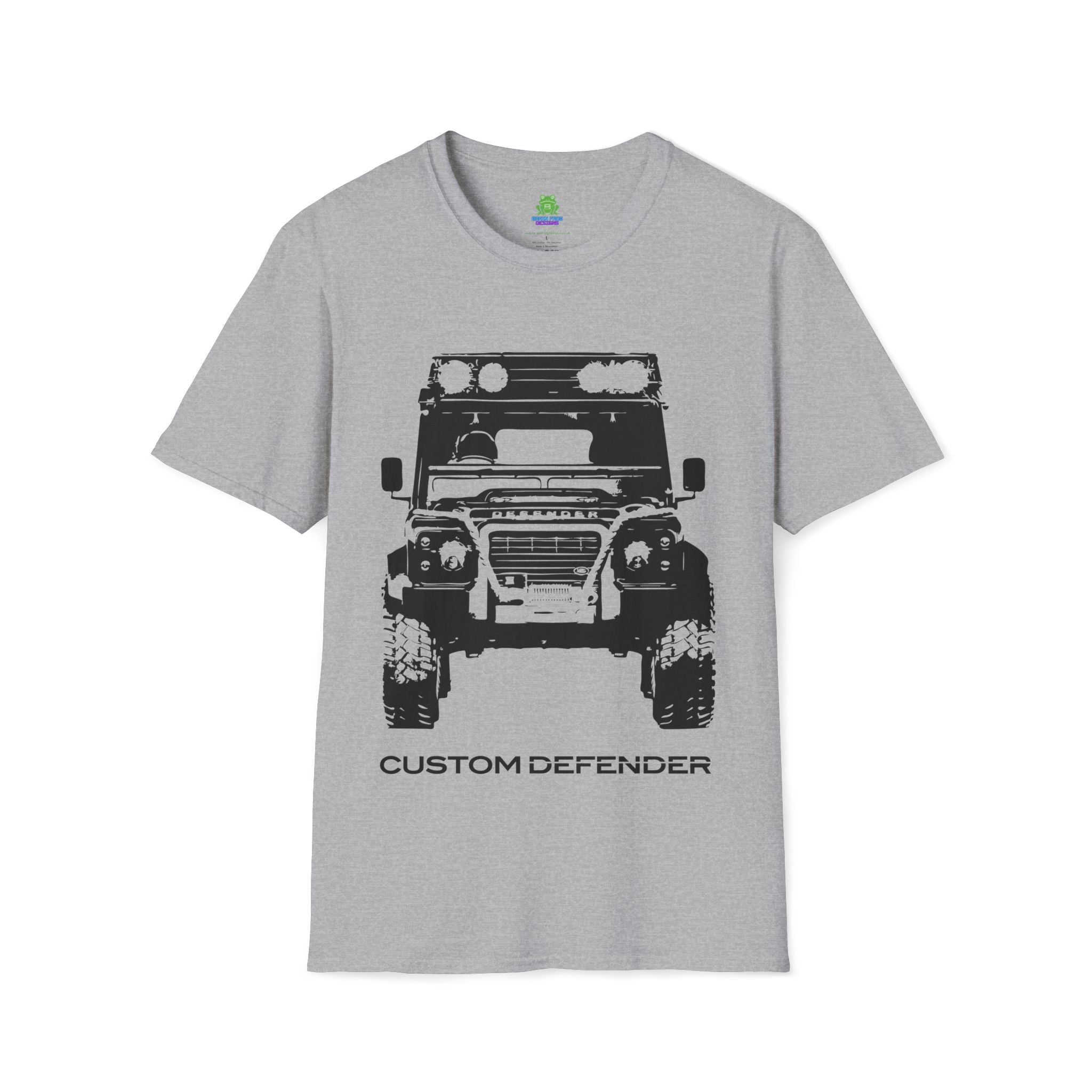 Defender Off-Road Shirt - "Custom Defender" Graphic 4x4 Adventure Tee - 100% Cotton / Cotton Blend