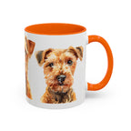Irish Terrier Dog Portrait Accent Coffee Mug - Cute Terrier Face Ceramic Coffee Cup (11/15oz)