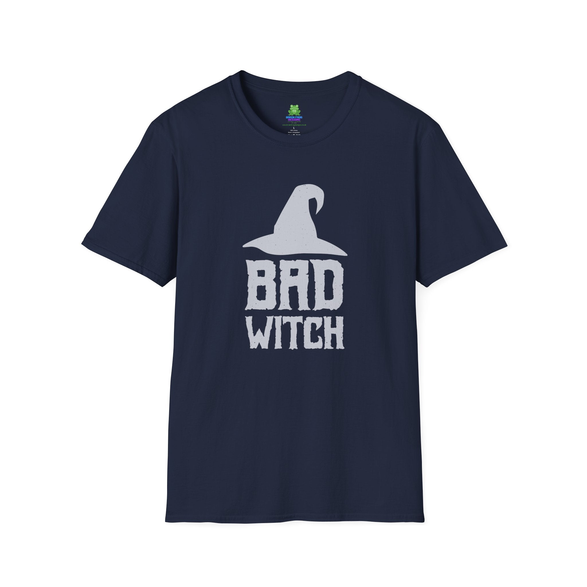Bad Witch T-Shirt - Witch Hat Graphic Halloween Tee - 100% Cotton / Cotton Blend