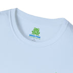 Brain Frog Design Signature T-Shirt - Small Green Brain Frog Logo Tee (Front Chest & Sleeve) - 100% Cotton