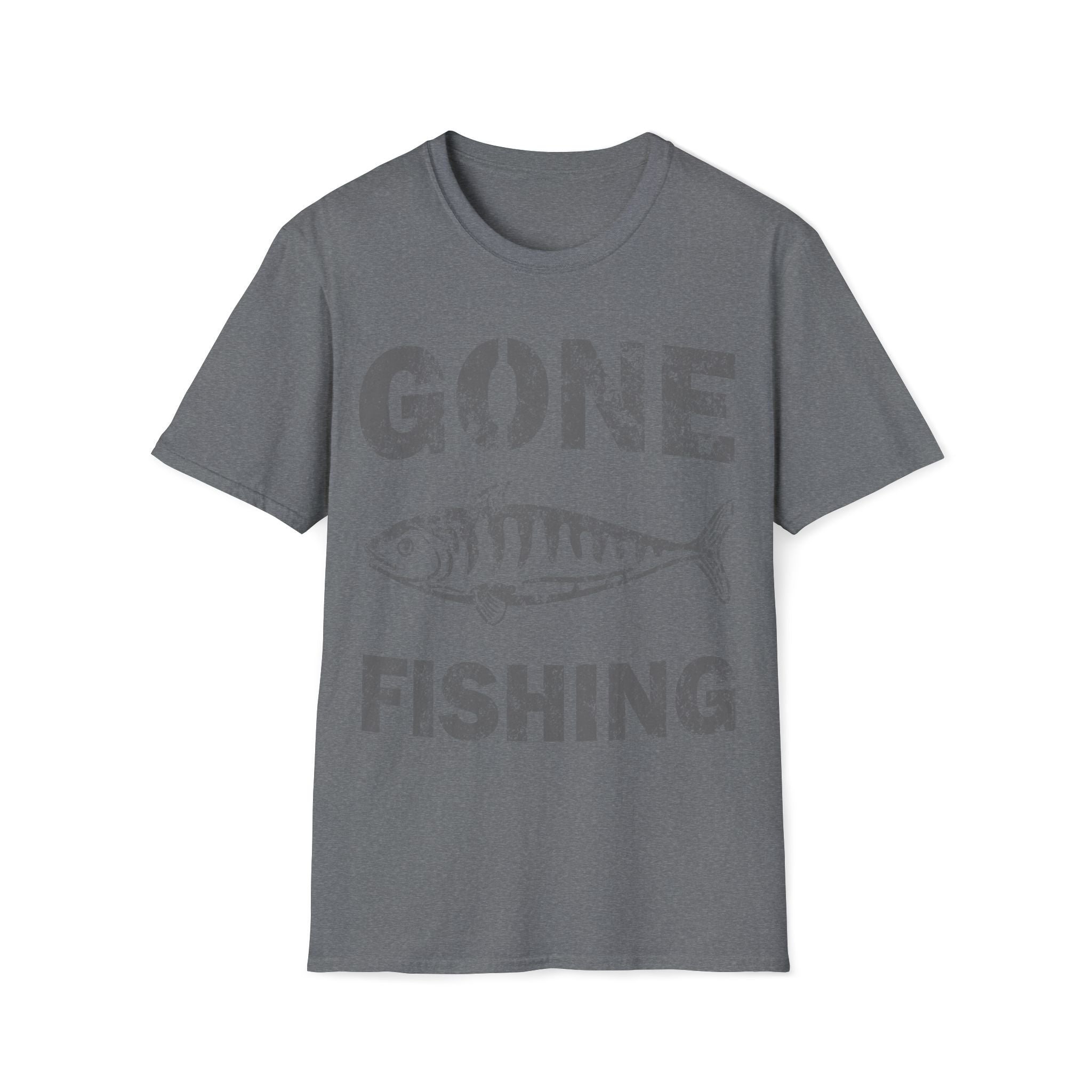 Gone Fishing T-Shirt — Distressed Vintage Fish Graphic, Fishing Gift for Anglers - 100% Cotton / Cotton Blend