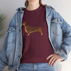 Dachshund Dog T‑Shirt — Cute Brown Sausage Dog Graphic Tee - 100% Cotton
