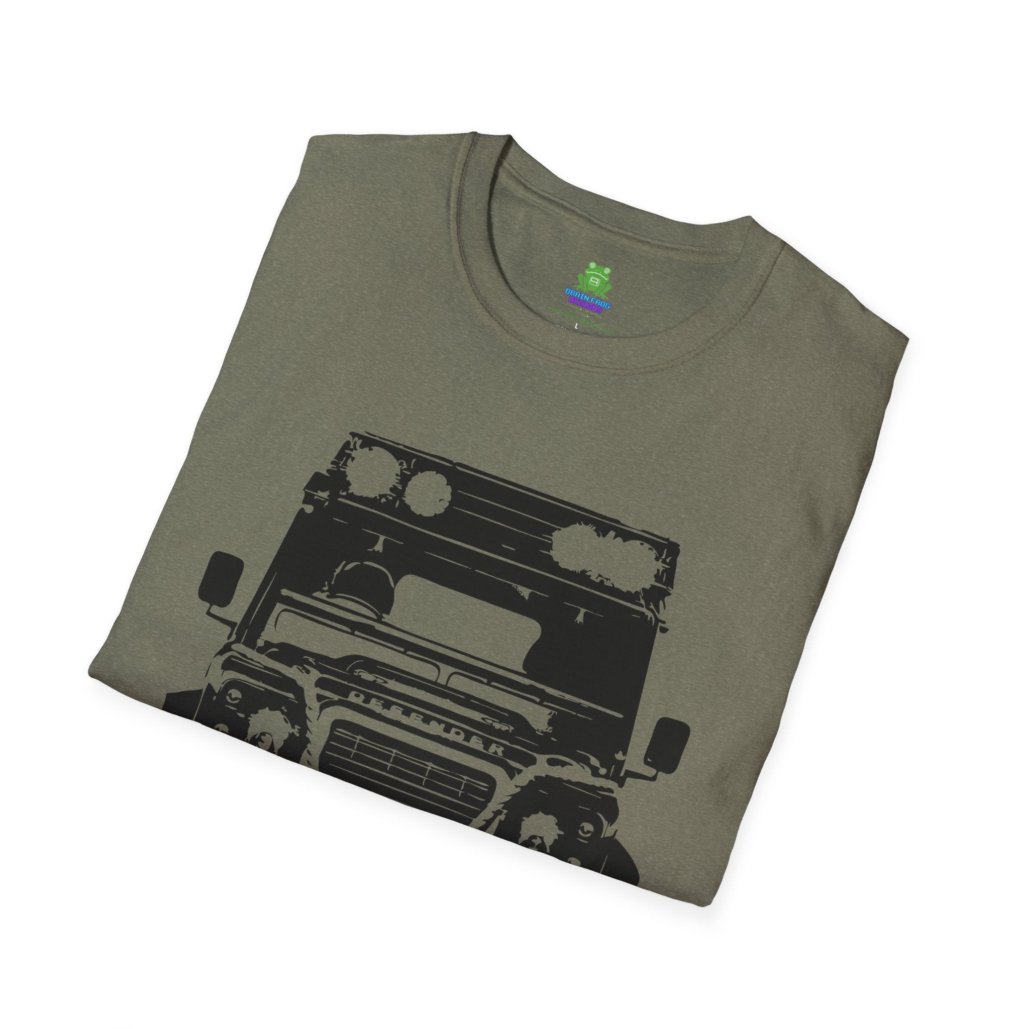 Defender Off-Road Shirt - "Custom Defender" Graphic 4x4 Adventure Tee - 100% Cotton / Cotton Blend