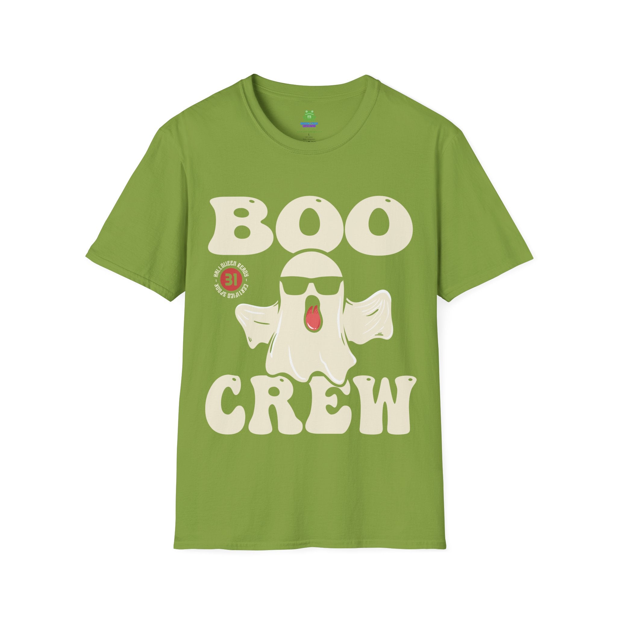 Boo Crew Halloween T-Shirt - Cool Ghost Graphic Tee - 100% Cotton / Cotton Blend