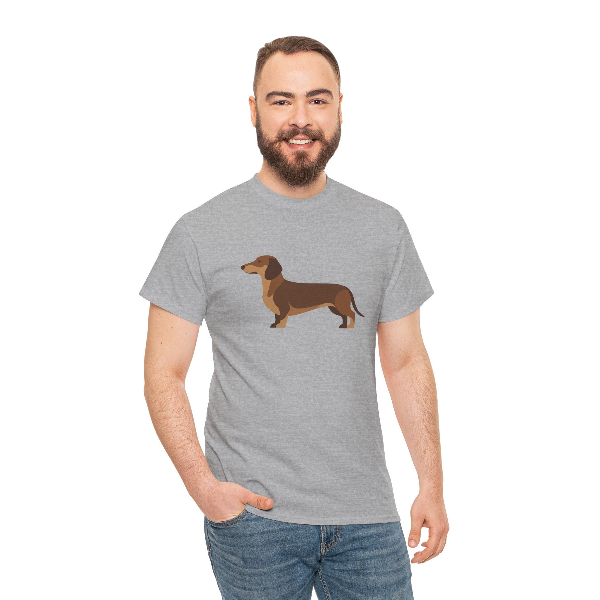 Dachshund Dog T‑Shirt — Cute Brown Sausage Dog Graphic Tee - 100% Cotton